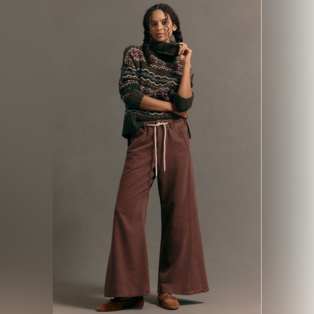 Anthropologie Adi Pull-On Mid-Rise Flare Pant by Pilcro